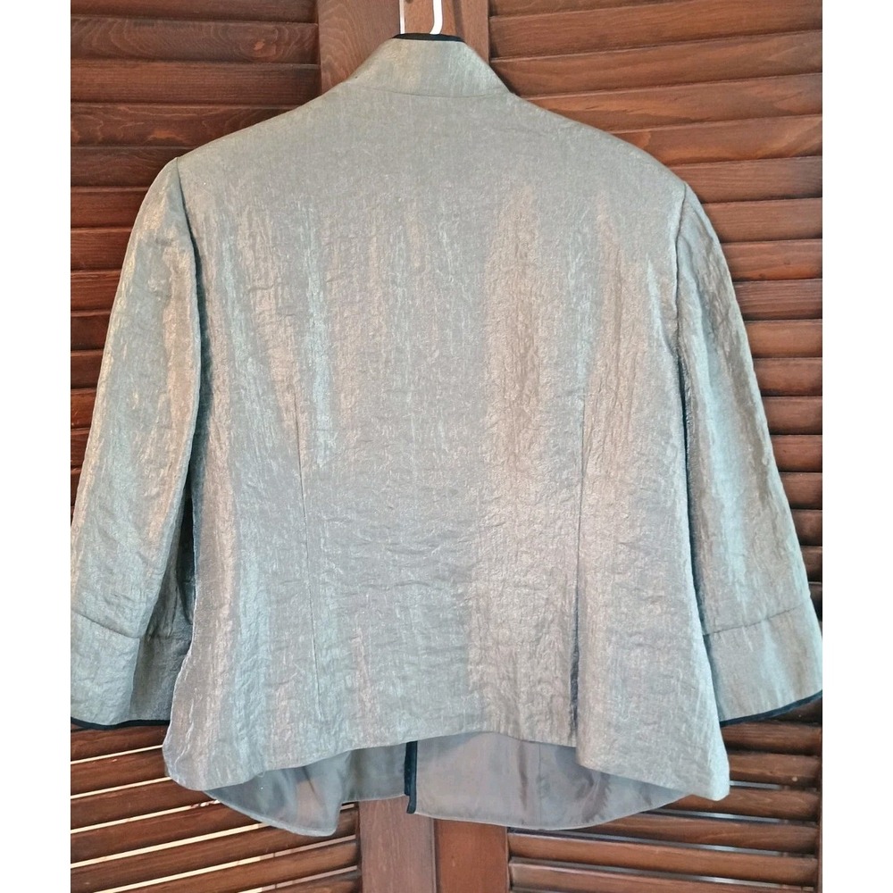 J.R. Nites By Carol Lin Size‎ 18W Metallic Gray Silver Embellished Beaded Dressy - Picture 7 of 7